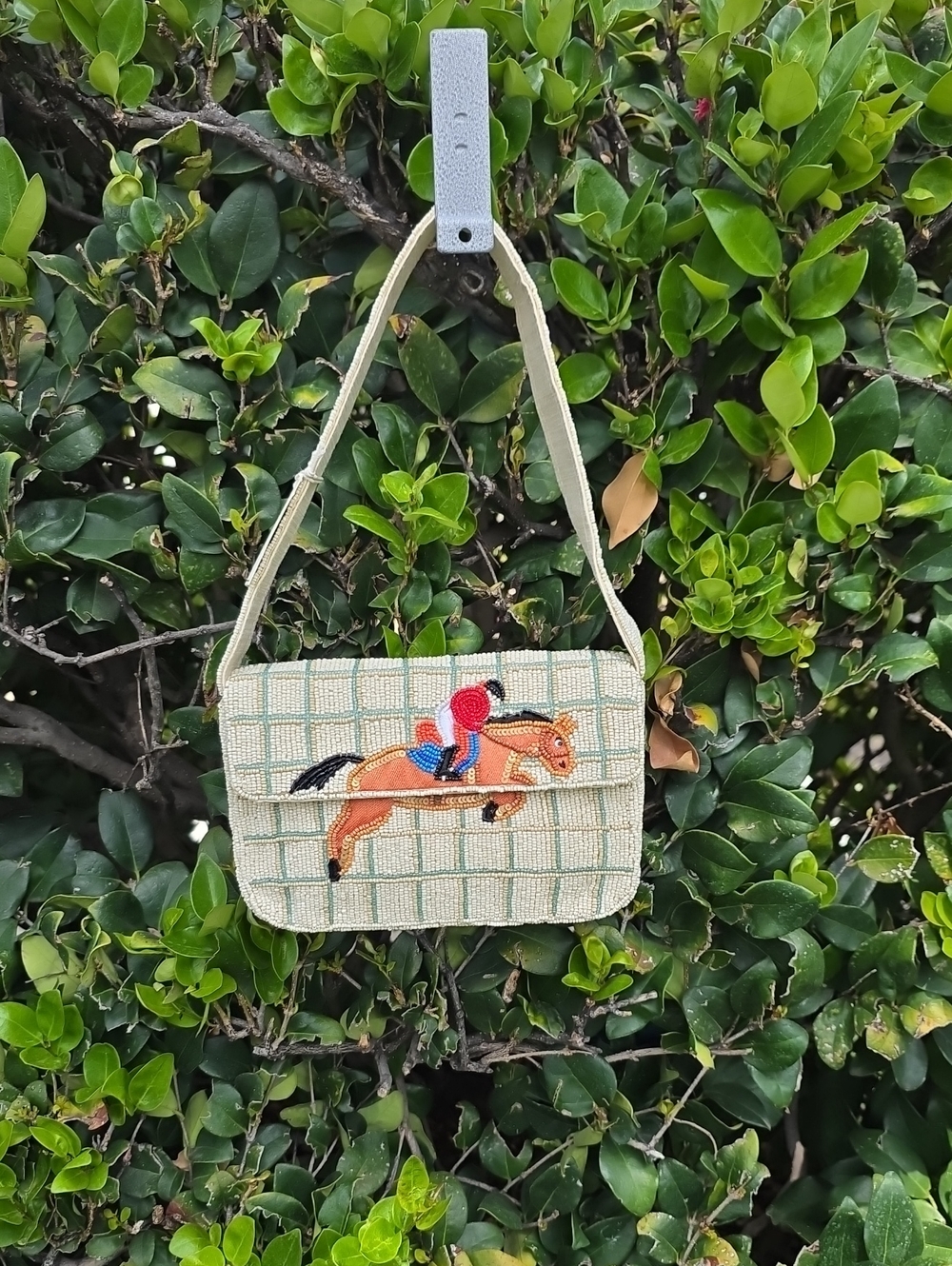 Beaded Equestrian Horse Shoulder Bag